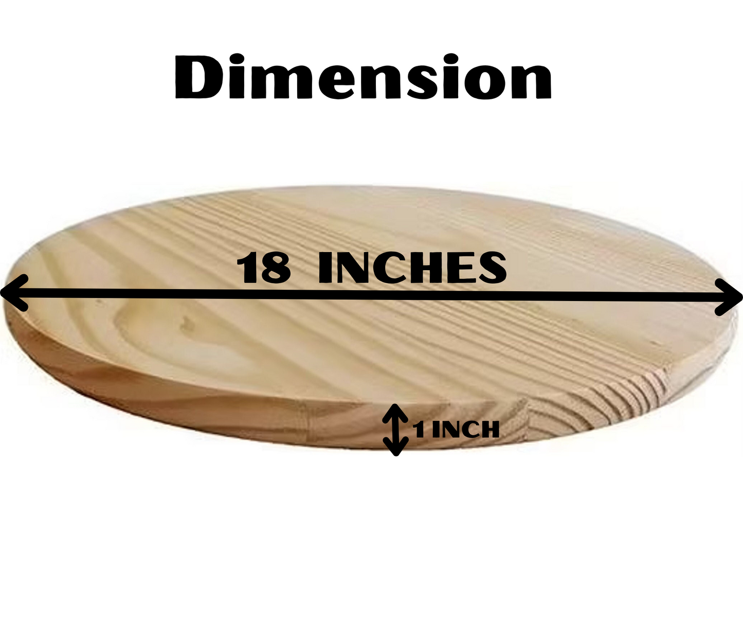 Set of 1 Pine Wooden Circles 18'' Diameter And 1'' Thick for Art ,Crafts & Other DIY Projects