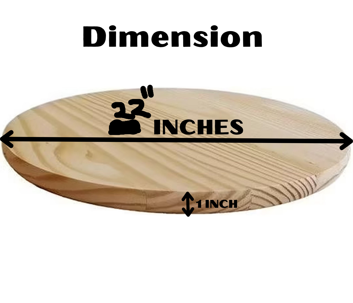 Set of 1 Pine Wooden Circles 20'' Diameter And 1'' Thick for Art ,Crafts & Other DIY Projects