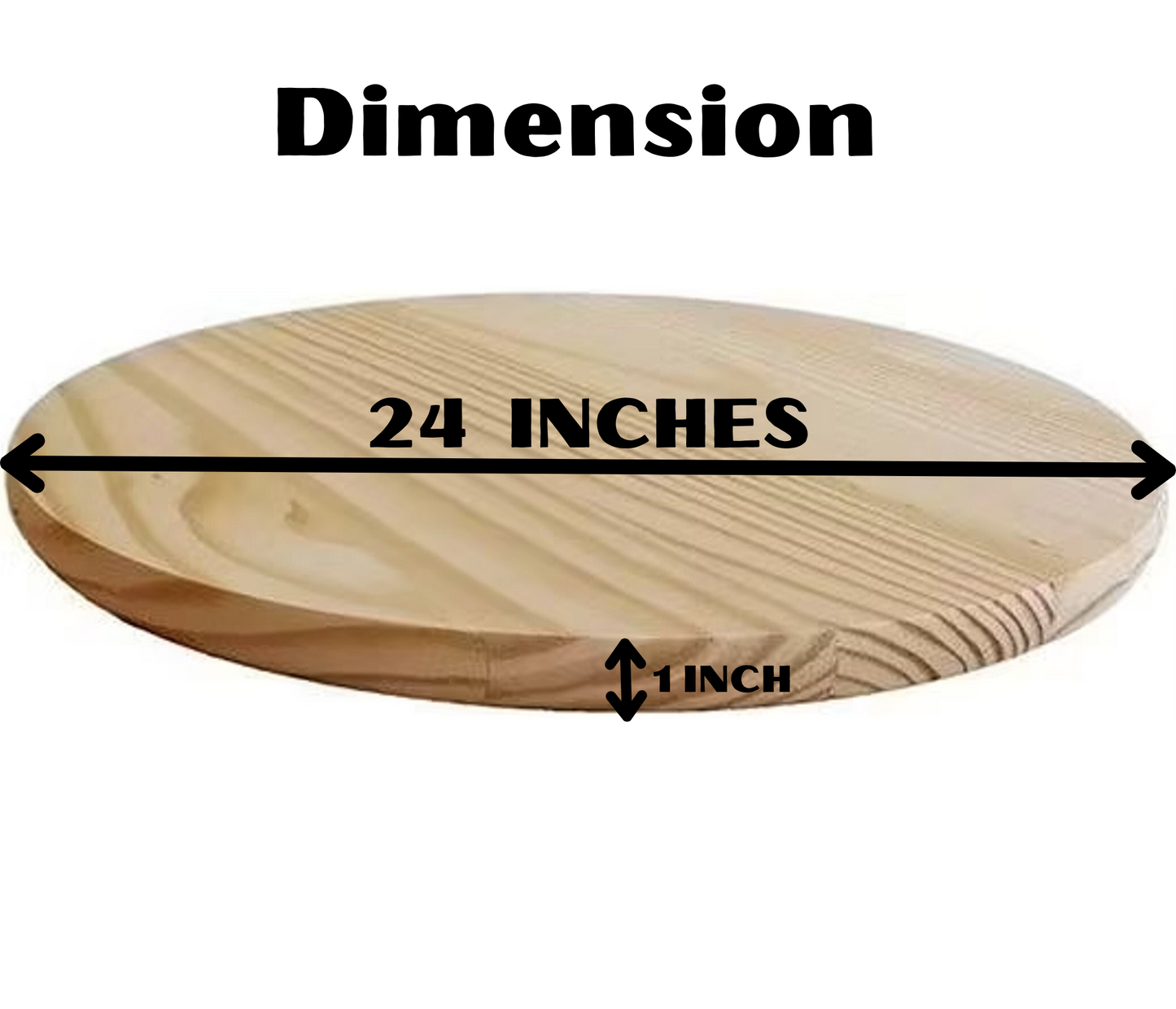 Set of 1 Pine Wooden Circles 24'' Diameter And 1'' Thick for Art ,Crafts & Other DIY Projects