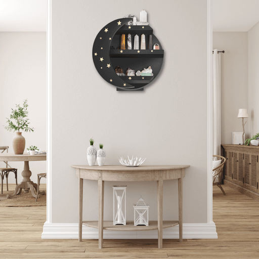 Black Half Moon Shelf with Stars