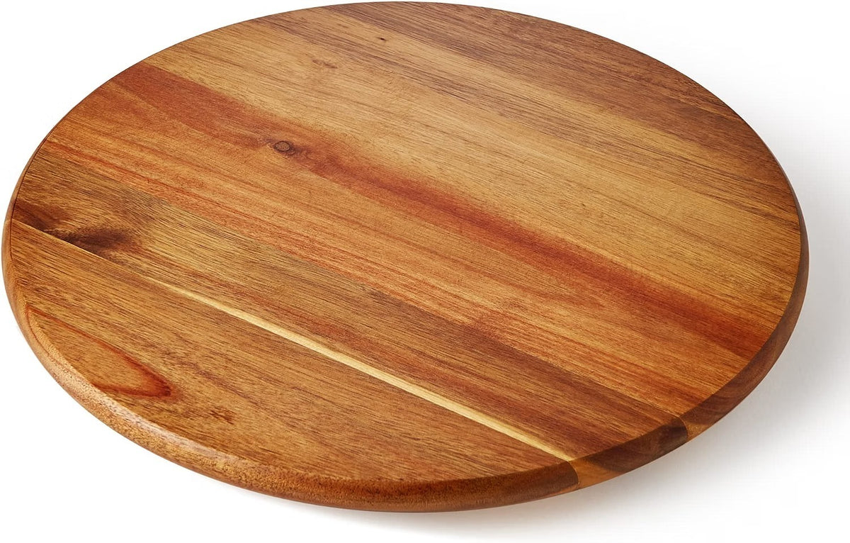 30 Inch Acacia Wood Lazy Susan 360 Degree Rotating Table Turntable