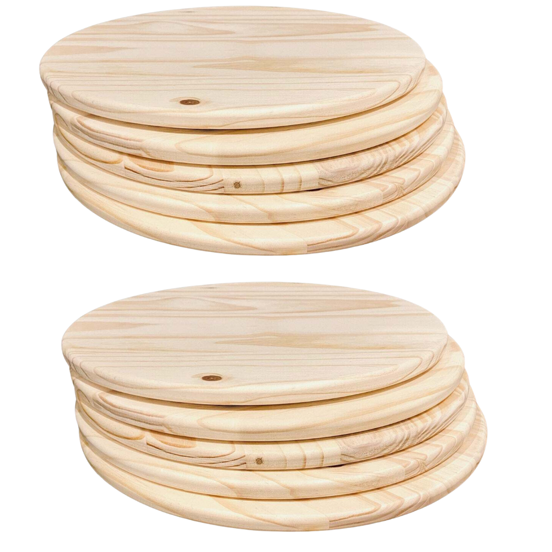 Set of 10 Pine Wooden Circles 12'' Diameter And 1'' Thickness for Art ,Crafts & Other DIY Projects