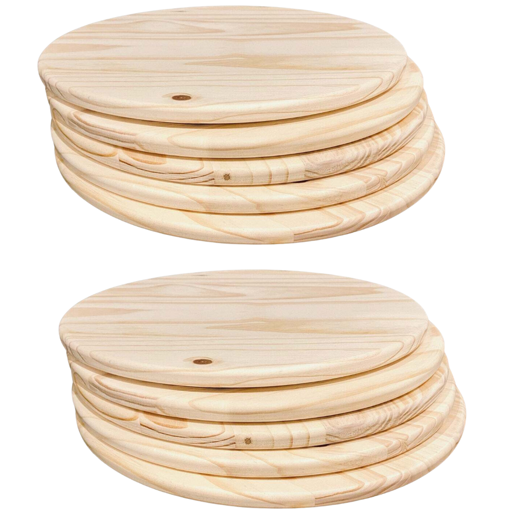 Set of 100 Pine Wooden Circles 12'' Diameter And (0.8"- 1'') Thickness for Art ,Crafts & Other DIY Projects