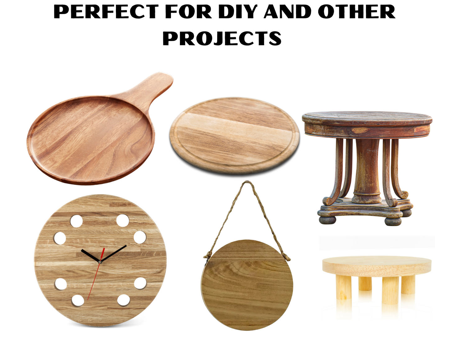 Set of 5 Pine Wooden Circles 24'' Diameter & 3/4'' Thick for Art, Crafts & Other DIY Projects