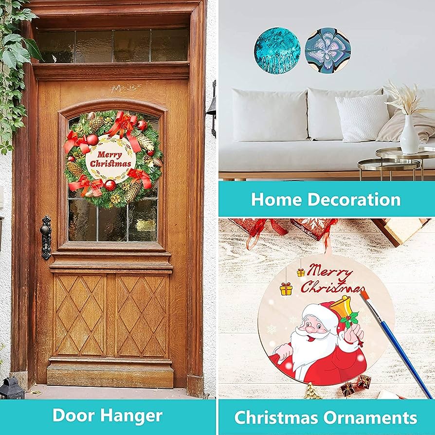 Set of 5 Pine Wooden Circles 24'' Diameter & 3/4'' Thick for Art, Crafts & Other DIY Projects