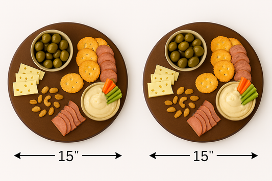 2-Pack 15" Glossy Brown Wooden Lazy Susans – Smooth Rotation, Elegant Finish