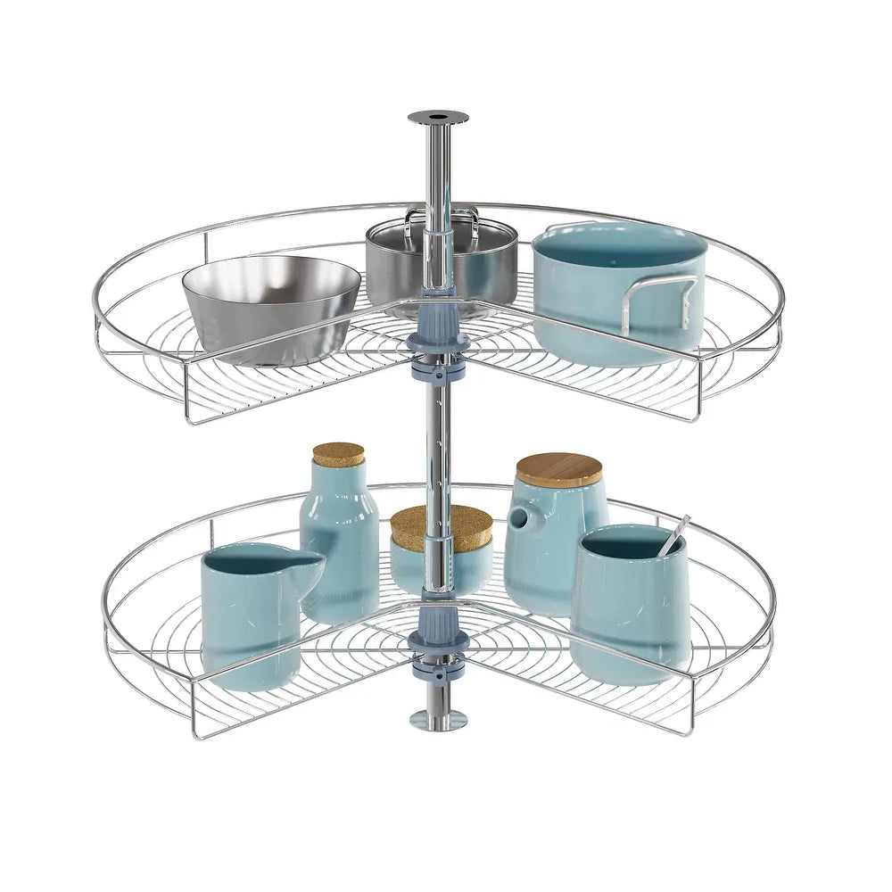 Corner Lazy Susan 32 Inch Diameter 270 Degree Double Rack Stainless Steel
