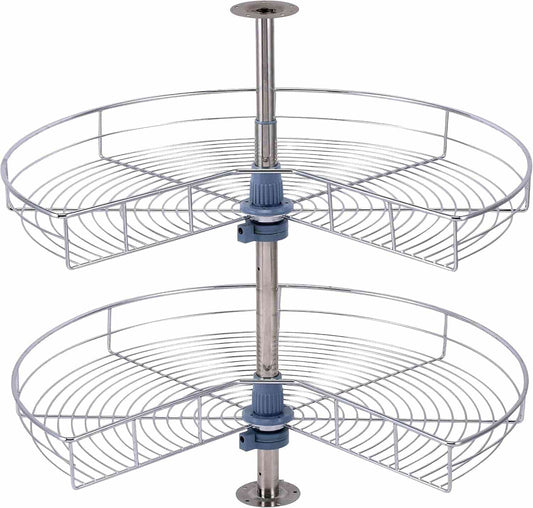 Corner Lazy Susan 32 Inch Diameter 270 Degree Double Rack Stainless Steel