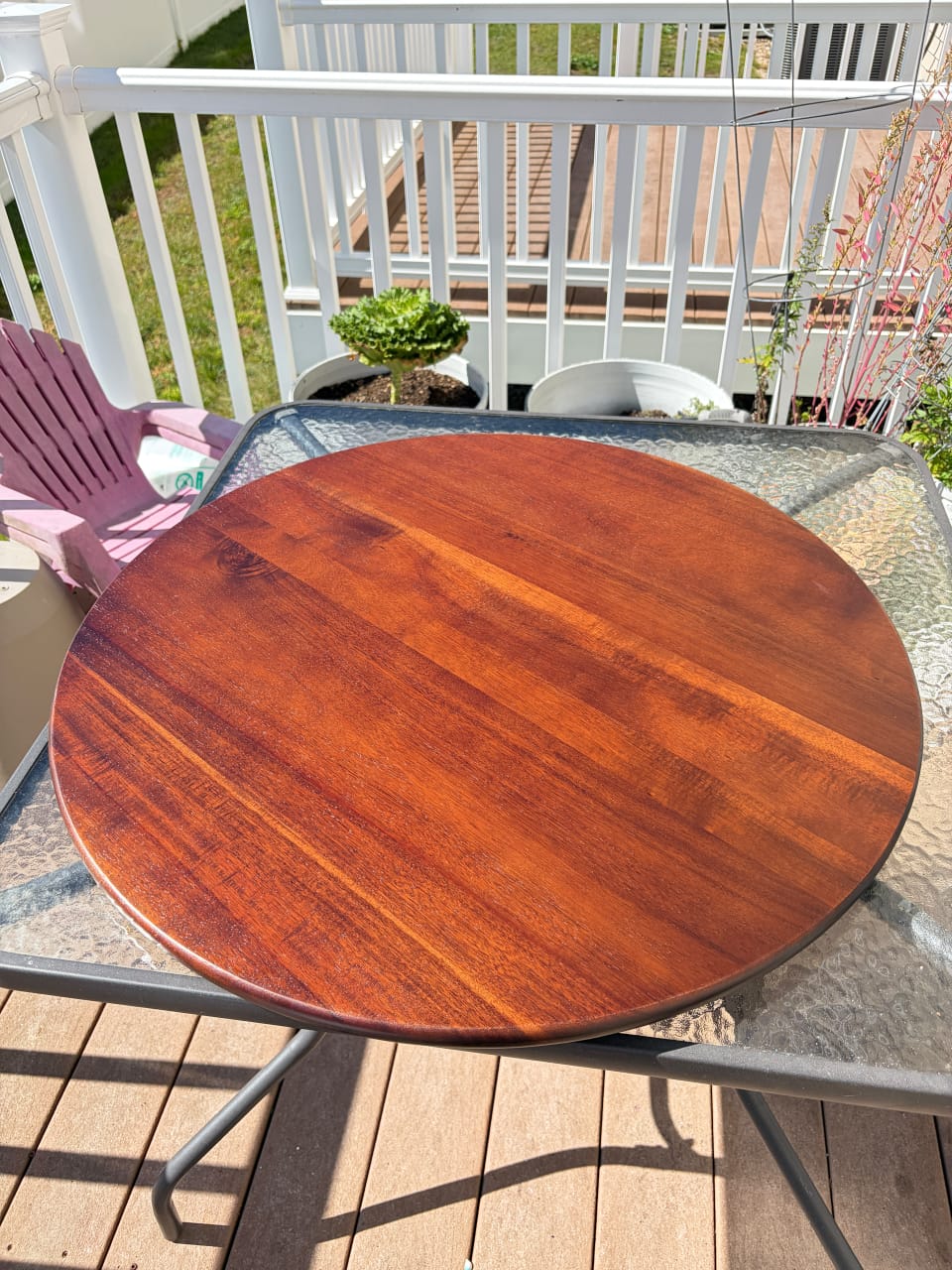 30 Inch Acacia Wood Lazy Susan 360 Degree Rotating Table Turntable