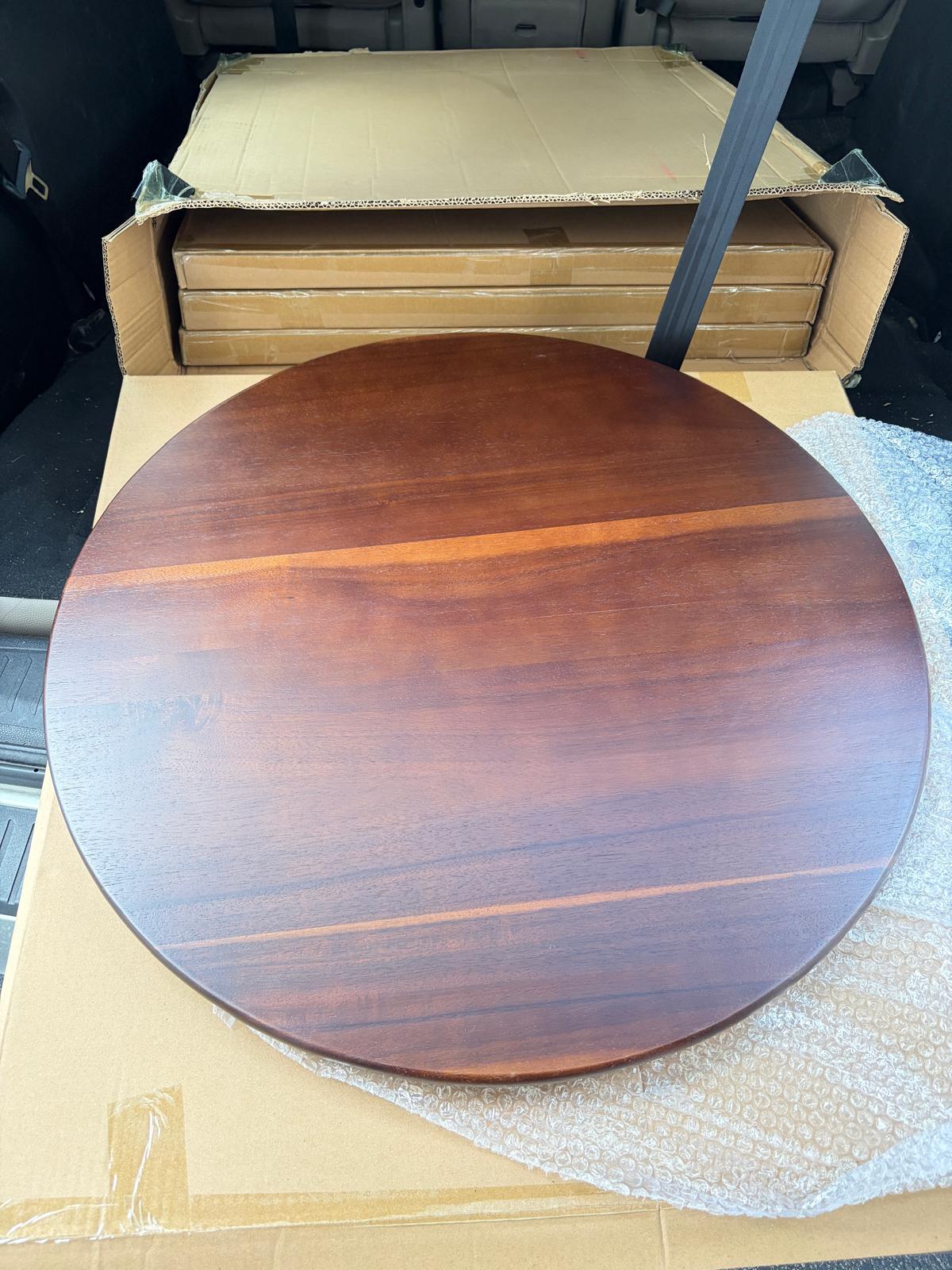 30 Inch Acacia Wood Lazy Susan 360 Degree Rotating Table Turntable